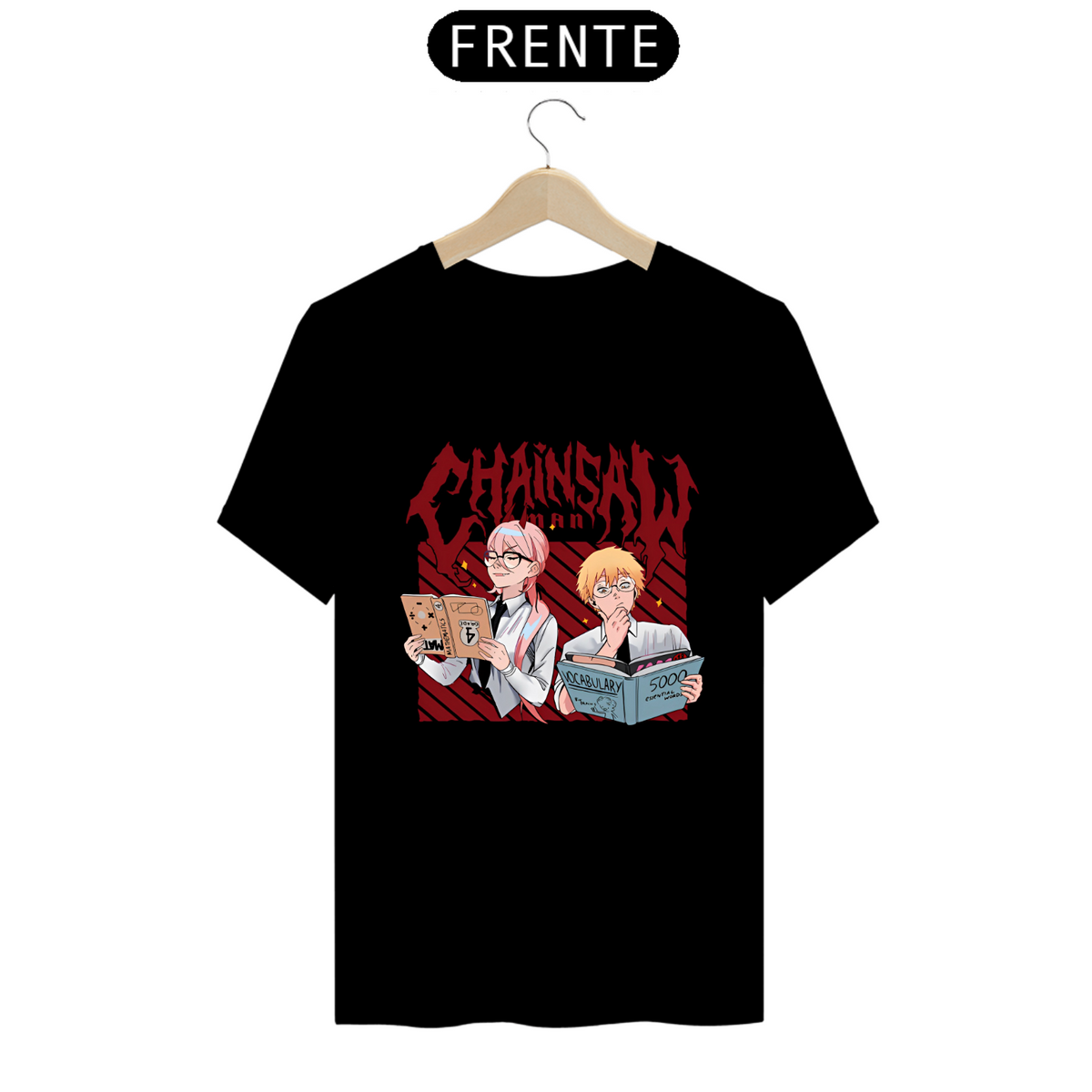 Nome do produto: Camiseta - Power & Denji Inteligentes (Chainsaw Man)