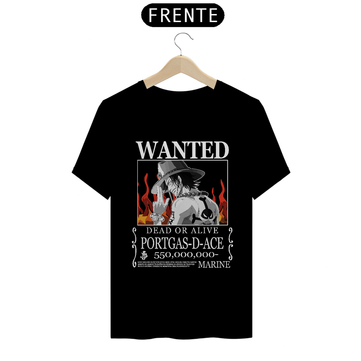 Nome do produto: Camiseta - Wanted Portgas D. Ace (One Piece)