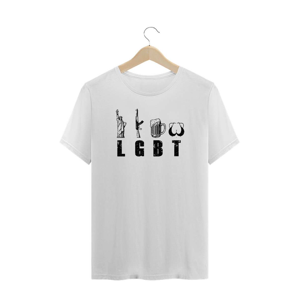 Nome do produto: Camiseta PLUS SIZE - LGBT (Branco)