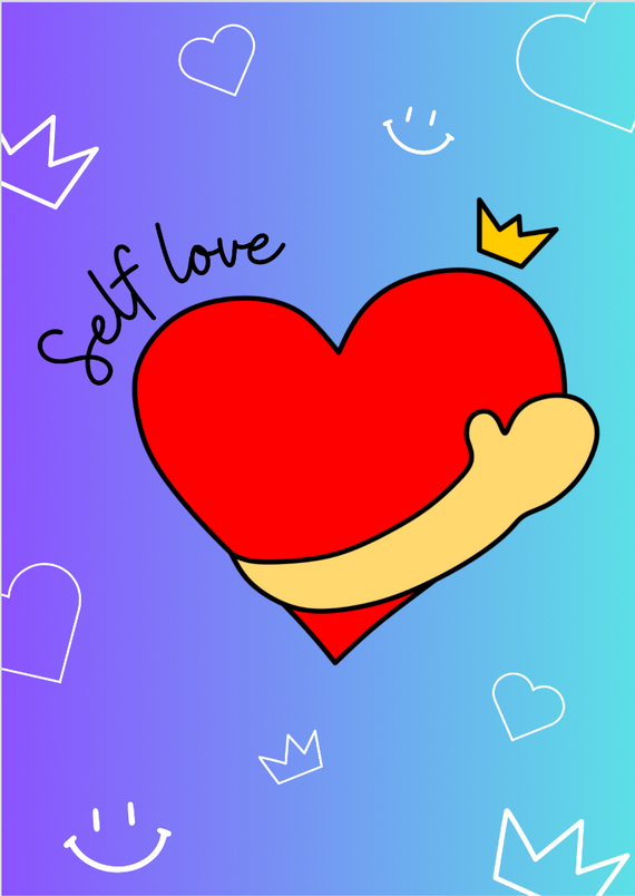 Self love (Amor próprio) - Pôster tamanho A3 em tecido