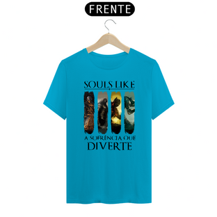 Nome do produtoCamiseta Souls Like sofrência que diverte Cores Claras