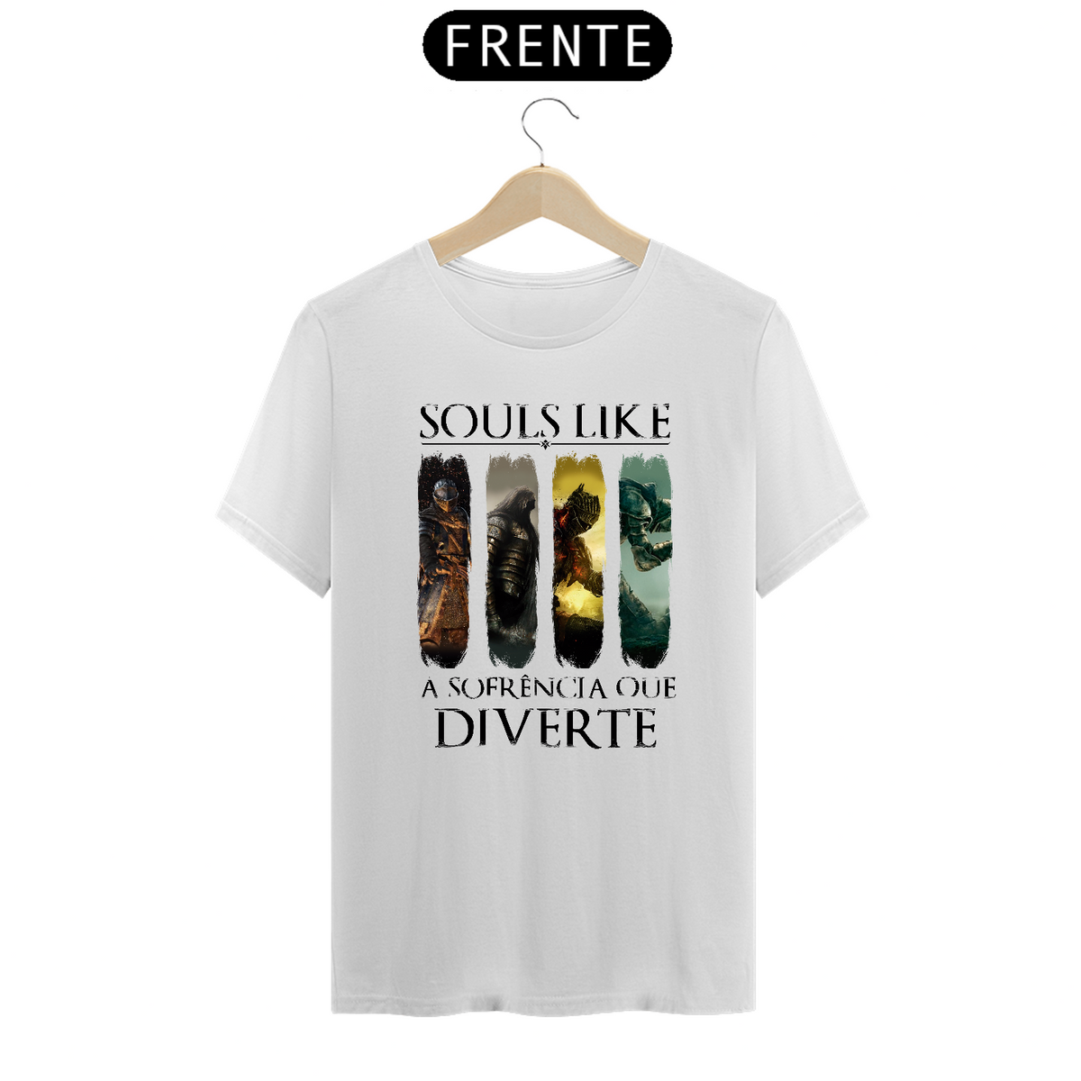 Nome do produtoCamiseta Souls Like sofrência que diverte Cores Claras