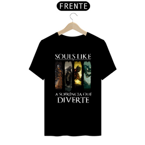 Camiseta Souls Like sofrência que diverte Cores Escuras