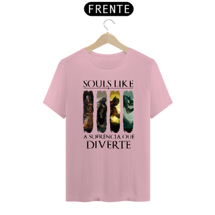 Nome do produtoCamiseta Souls Like sofrência que diverte Cores Claras