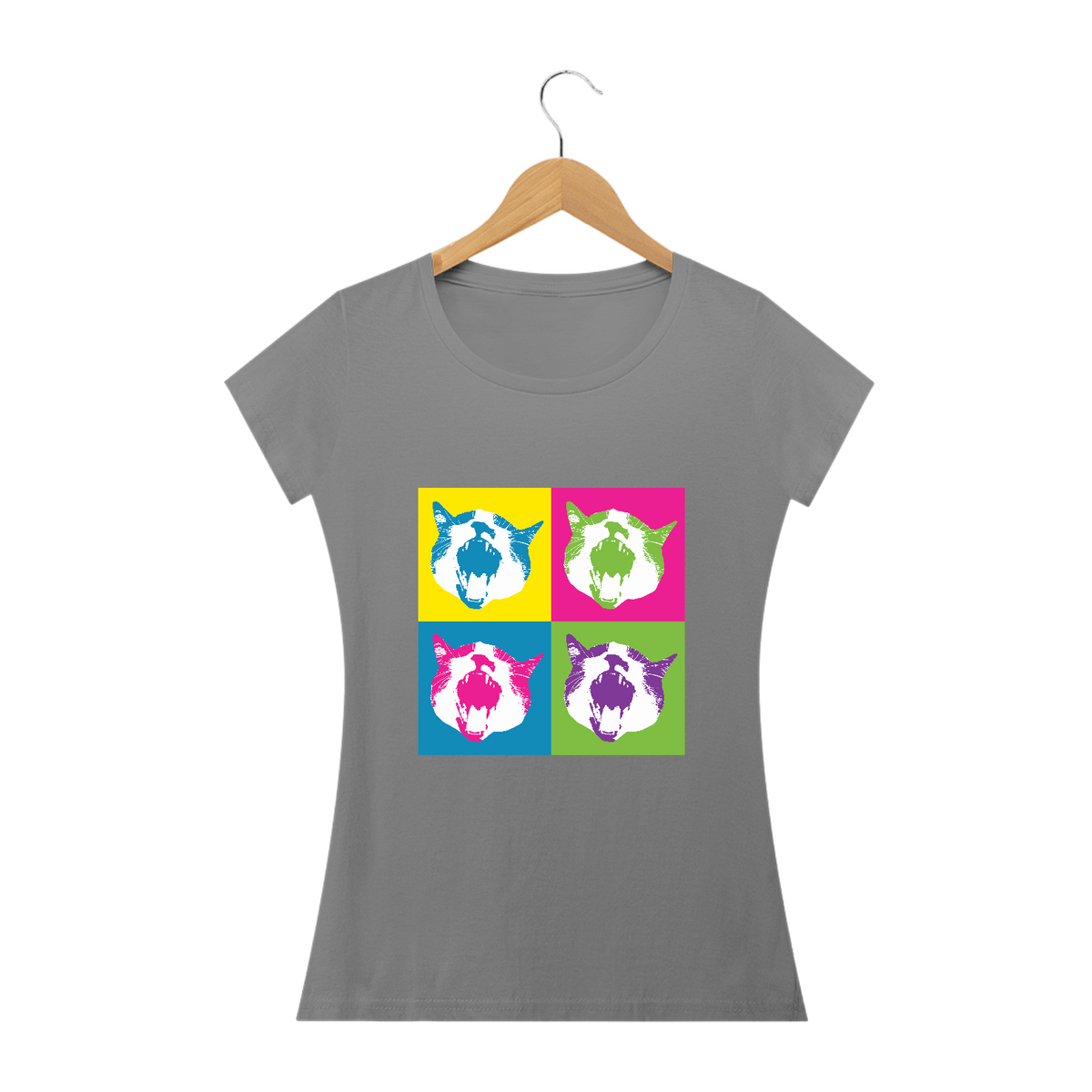 Nome do produto: camiseta feminina gata
