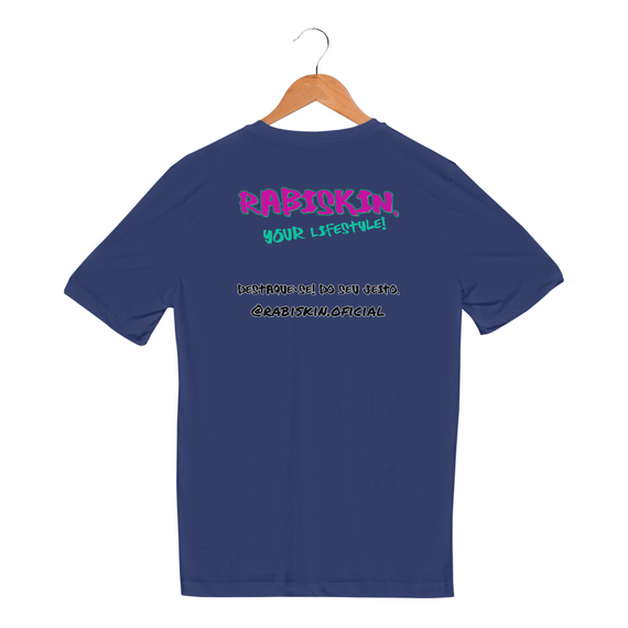 Camiseta Esportiva Dry UV I Rabiskin Logo Rosa I Estampa COSTAS