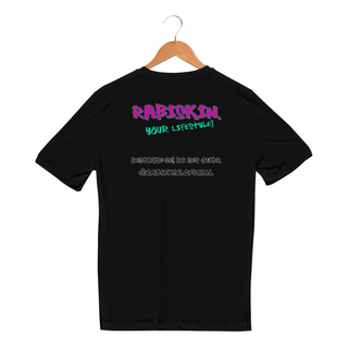 Nome do produtoCamiseta Esportiva Dry UV I Rabiskin Logo Rosa I Estampa COSTAS