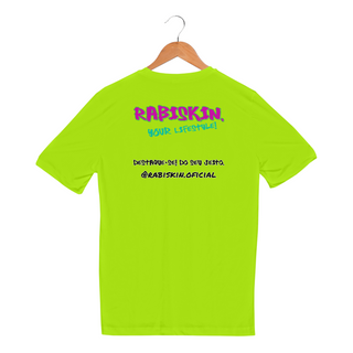 Nome do produtoCamiseta Esportiva Dry UV I Rabiskin Logo Rosa I Estampa COSTAS