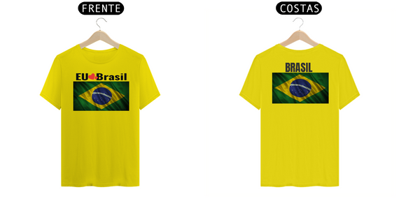 Camiseta Eu Amo Brasil Cores Clara