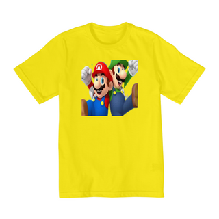 Nome do produtoCamiseta Infantil Mario e Luigi front