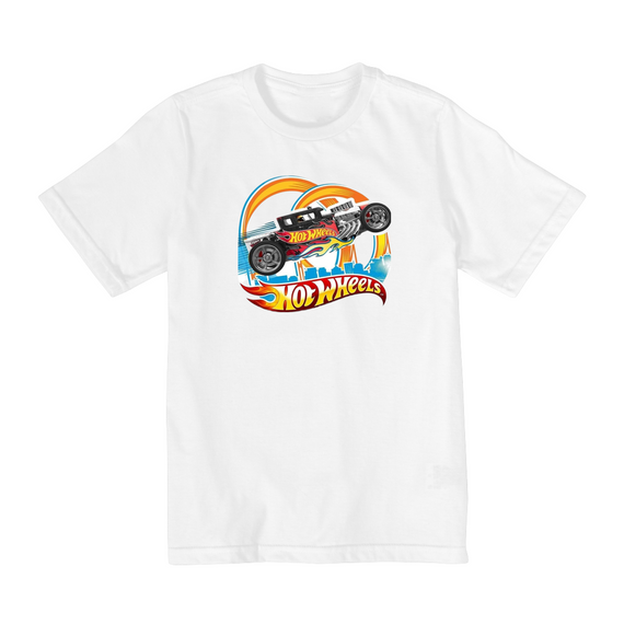 Camiseta Infantil Hot Wheels Branca