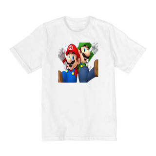 Nome do produtoCamiseta Infantil Mario e Luigi front