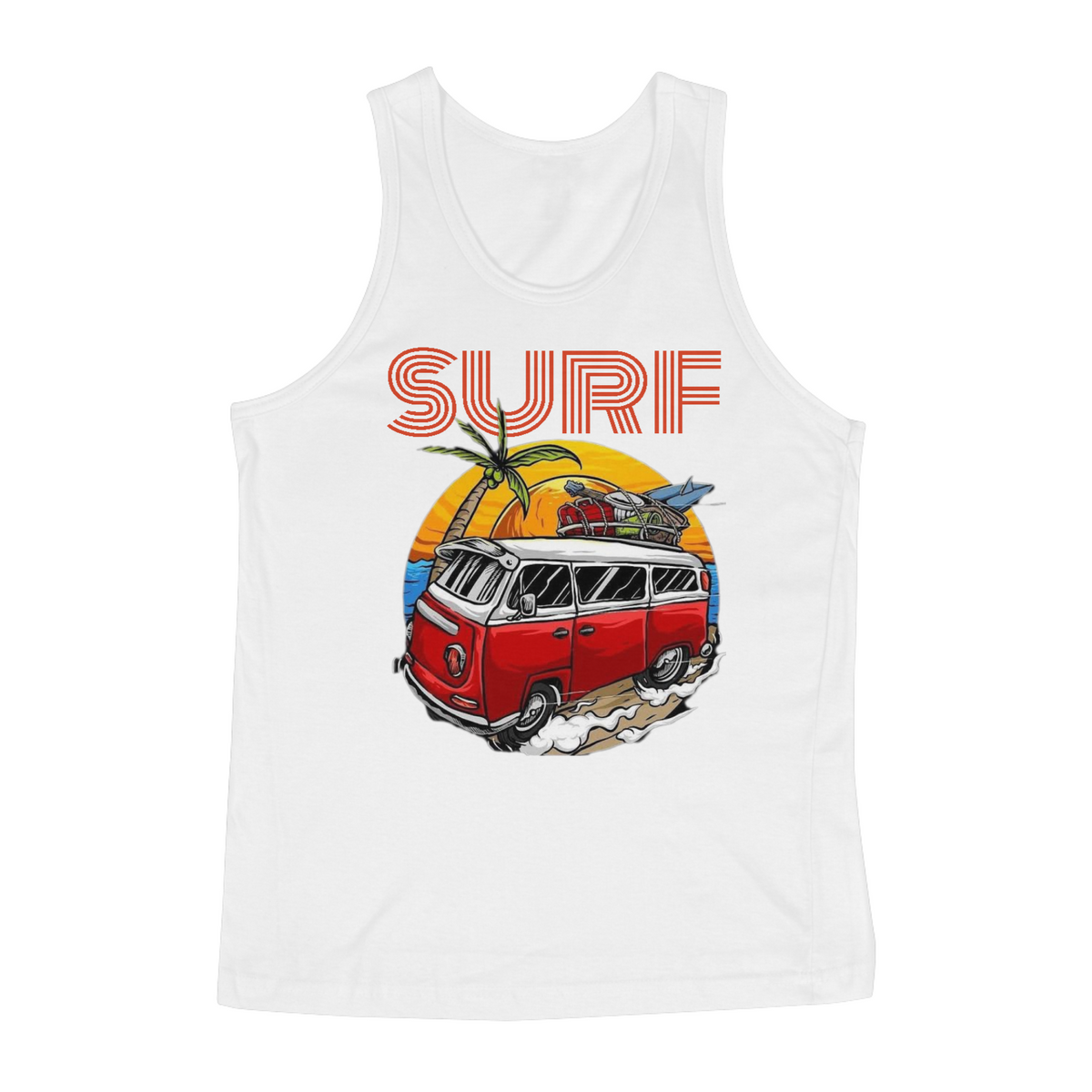 Nome do produto: Camiseta Regata Surf Red VW Bus