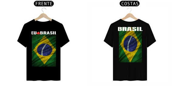 Camiseta EU AMO BRASIL Cores Escuras