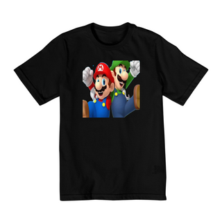 Nome do produtoCamiseta Infantil Mario e Luigi front