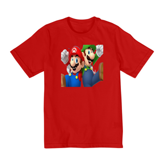 Nome do produtoCamiseta Infantil Mario e Luigi front