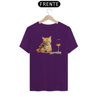 Nome do produtoCamiseta - Gato Laranja com Vinho