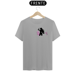 Nome do produtoT-shirt Algodão feminina GRL PWR branca, rosa e cinza 