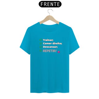 Nome do produtoT-shirt Algodão Unissex Treinar, comer, descansar, repetir.