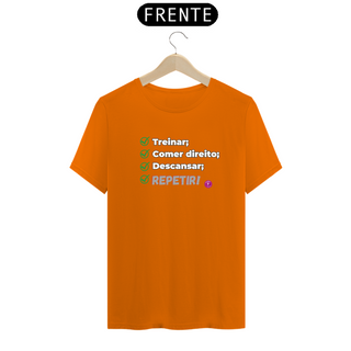 Nome do produtoT-shirt Algodão Unissex Treinar, comer, descansar, repetir.