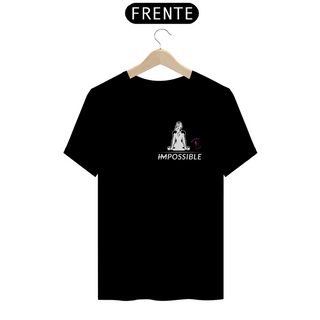 T-shirt Algodão feminina Impossible preta e marinho