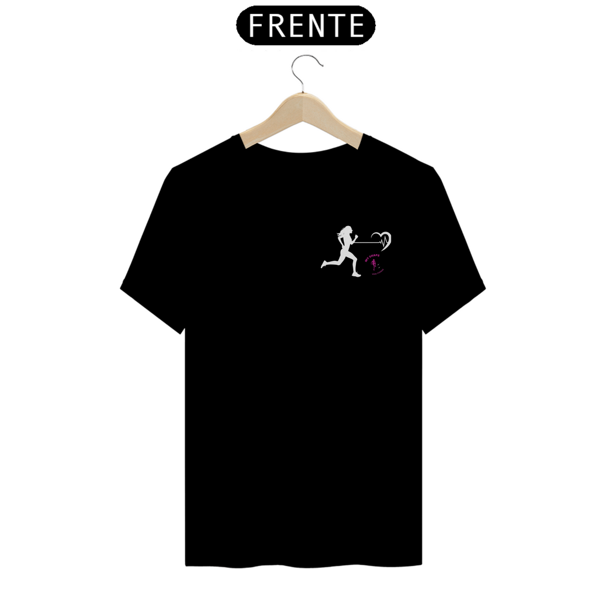 Nome do produto: T-shirt Algodão feminina Cardio preta e marinho 