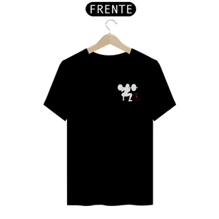 Nome do produtoT-shirt Algodão feminina Garota Agachando preta e marinho