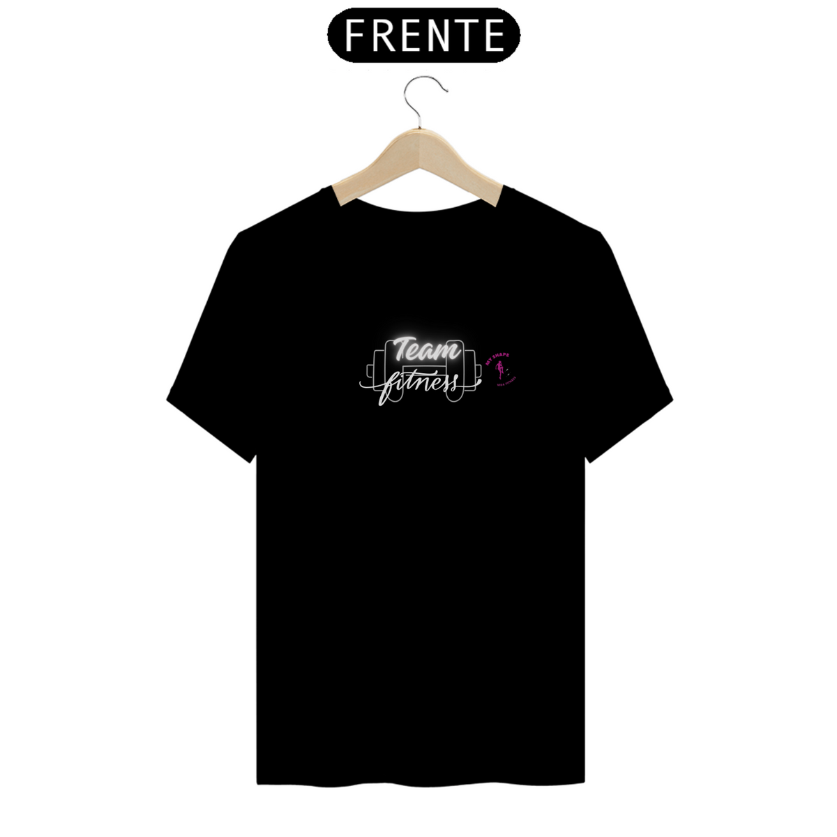 Nome do produto: T-shirt Algodão feminina Team Fitness preta e marinho 