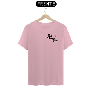 Nome do produtoT-shirt Algodão feminina Gym Girls branca, rosa e cinza