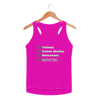 Nome do produtoRegata Feminina Dry Fit Sport Treinar, comer, descansar, repetir