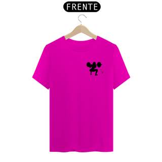 Nome do produtoT-shirt Algodão feminina Garota Agachando branca, rosa e cinza
