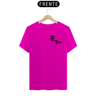 Nome do produtoT-shirt Algodão feminina Gym Girls branca, rosa e cinza