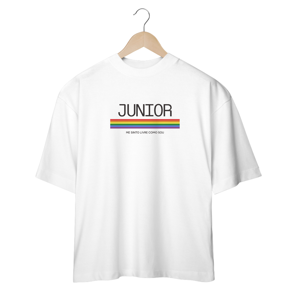 Nome do produto: Camiseta Oversized - Pride JUNIOR me sinto livre