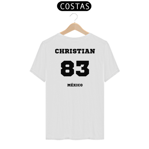 Camiseta Unissex - RBD Christian Chavez 83 Méxicon ( Impressão apenas nas costas)