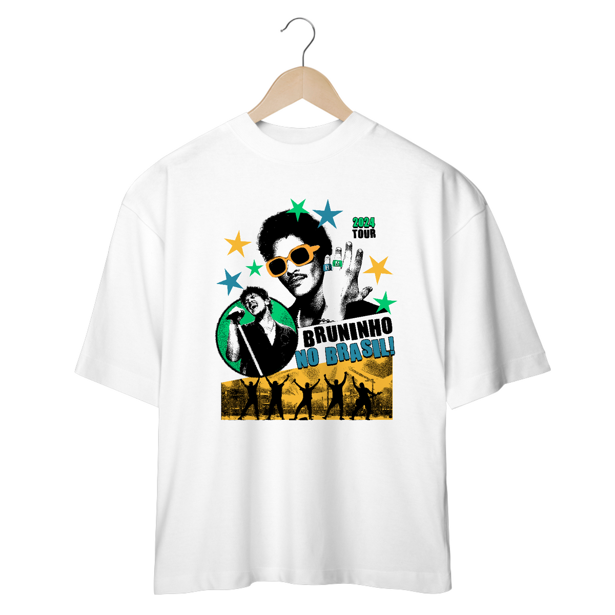 Nome do produto: CAMISETA OVERSIZED BRUNO MARS BRUNINHO NO BRASIL