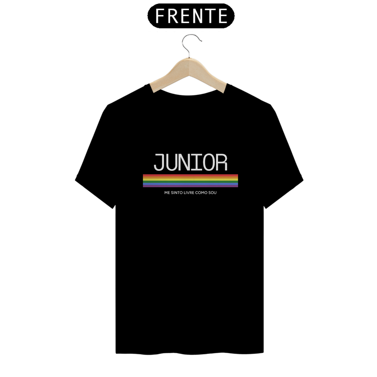 Nome do produto: Camiseta Unissex - Pride JUNIOR me sinto livre