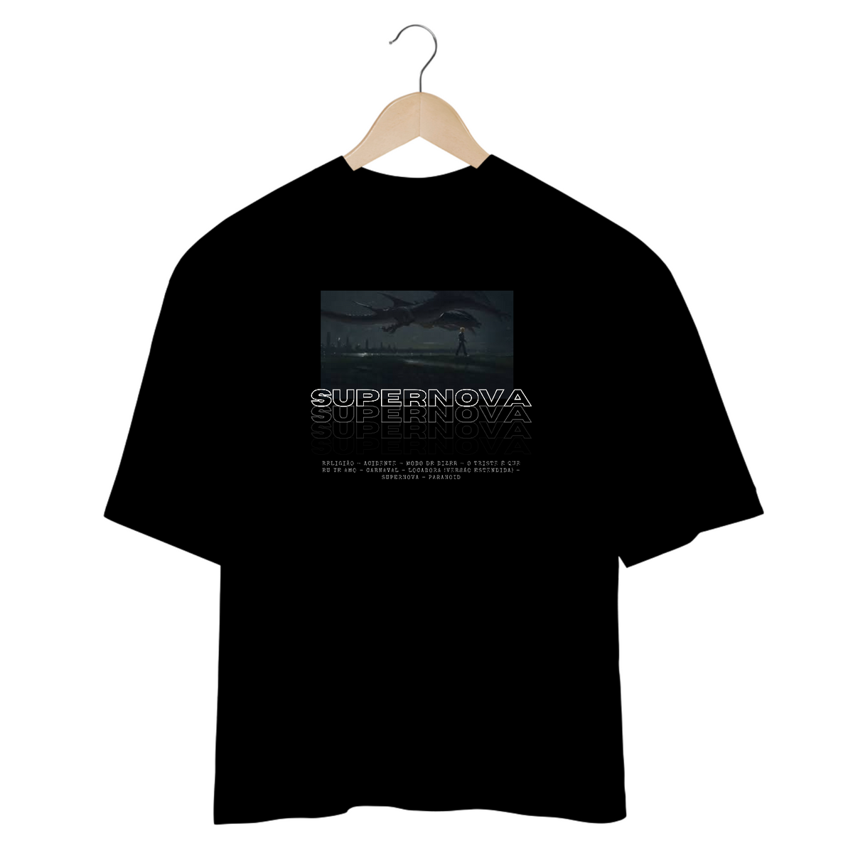 Nome do produto: CAMISETA OVERSIZED JÃO SUPERNOVA MÚSICAS