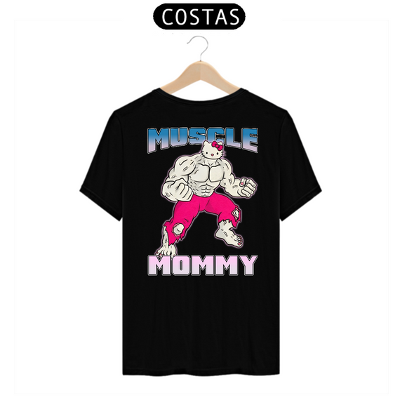 Muscle Mommy kitty estampa nas costas