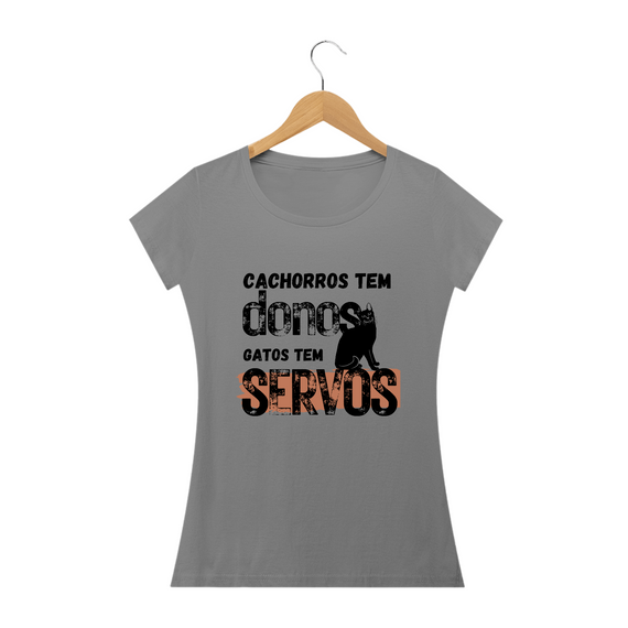 Camiseta Baby Long Quality - Gatos tem Servos