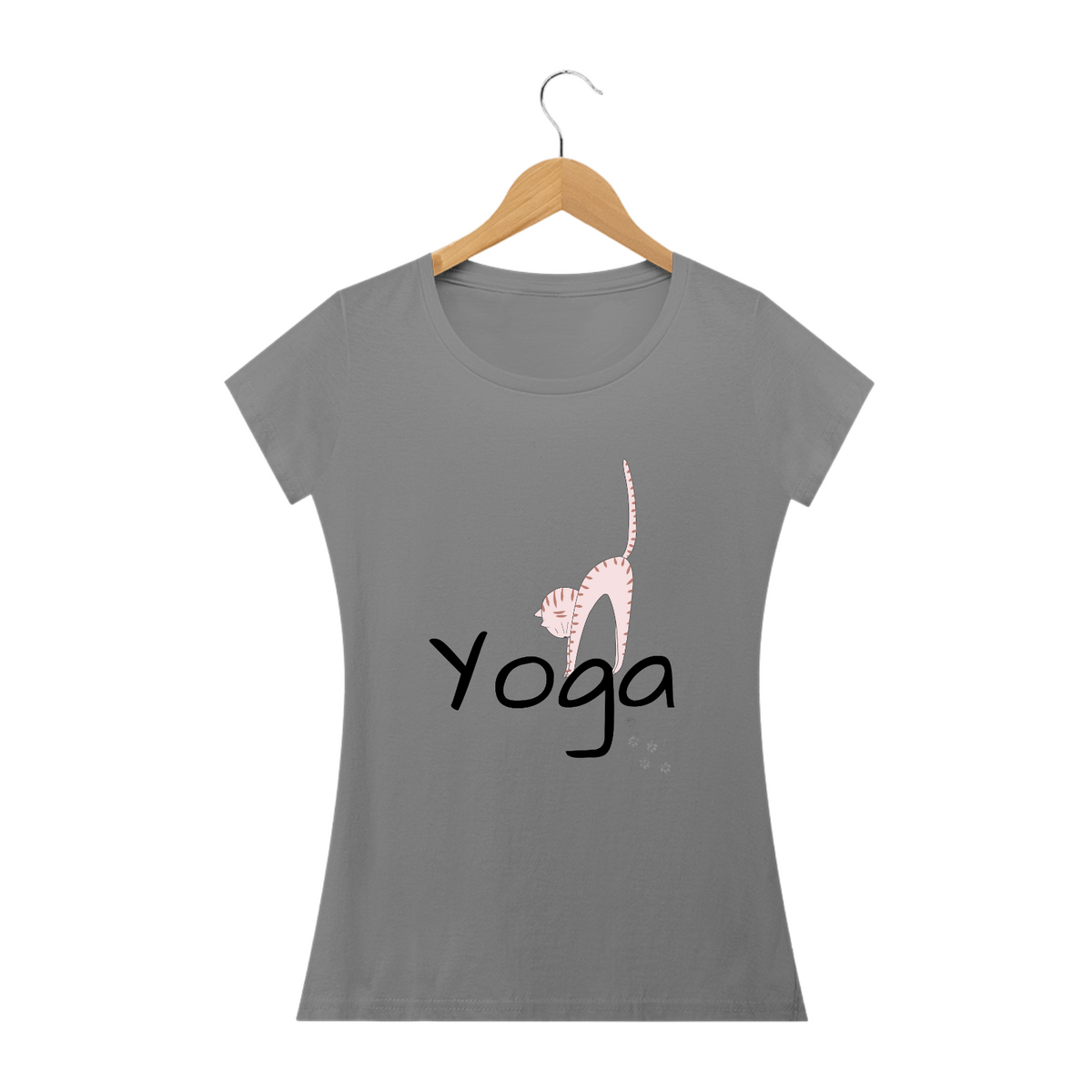 Nome do produto: Camiseta Baby Long Quality - Yoga Cat