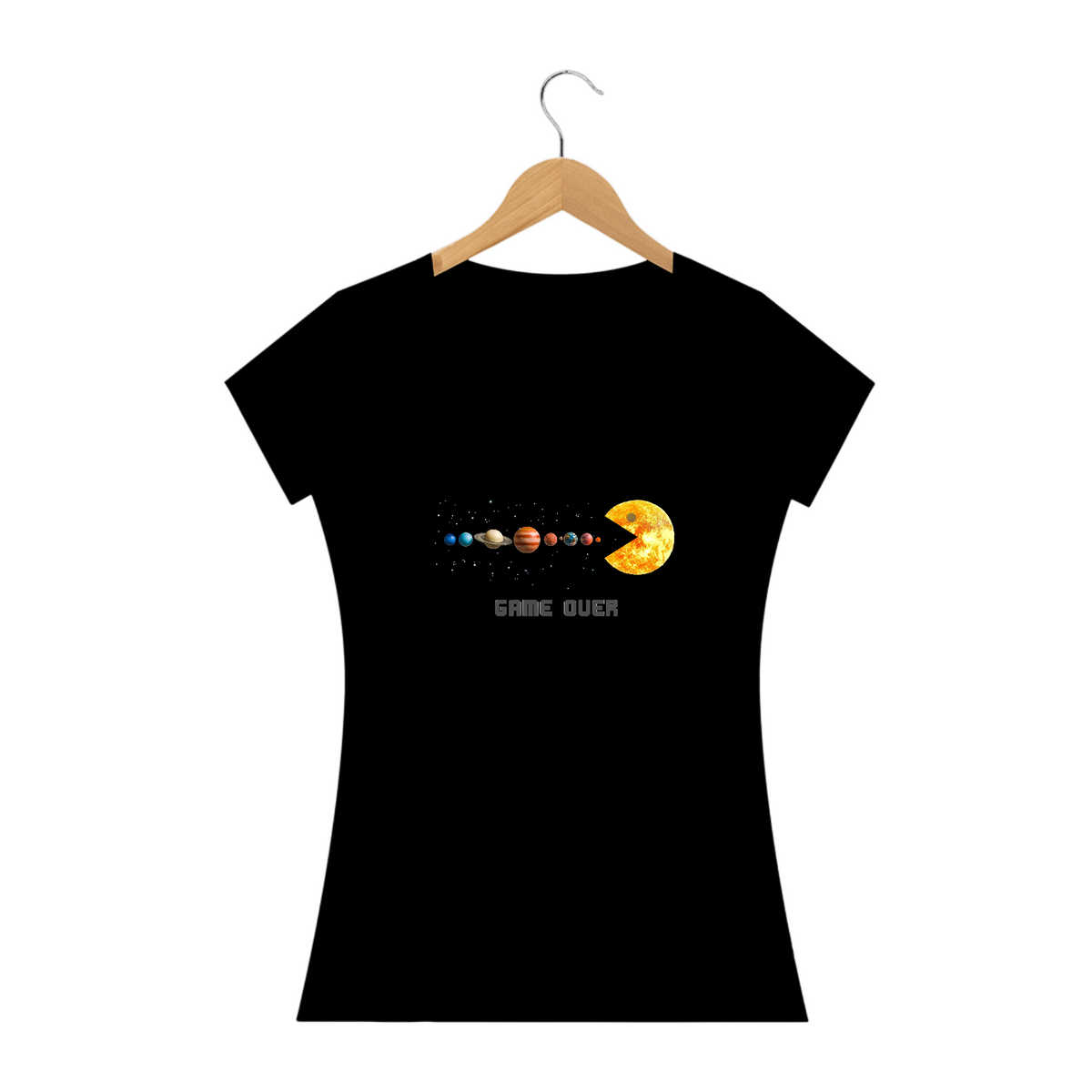 Nome do produto: Camiseta Baby Long Sistema Solar Game Over