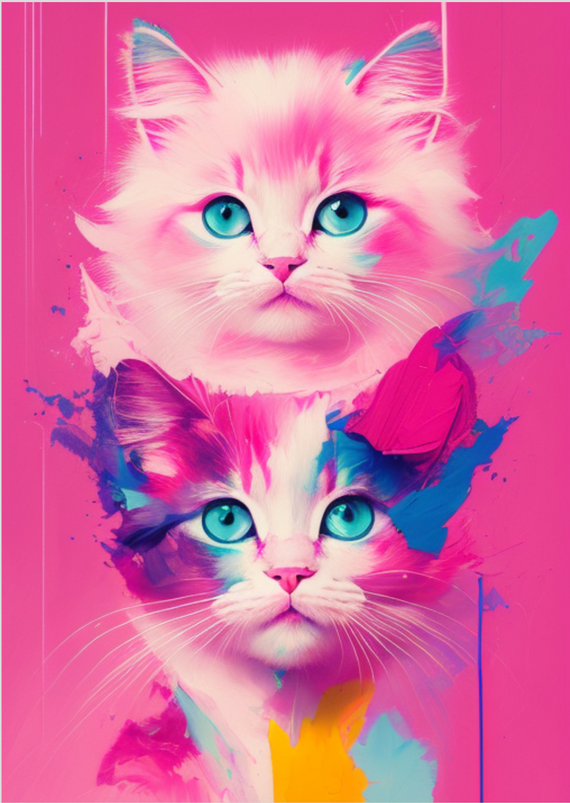 Poster - Pink cat 