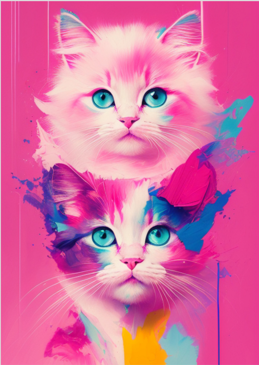 Nome do produto: Poster - Pink cat 