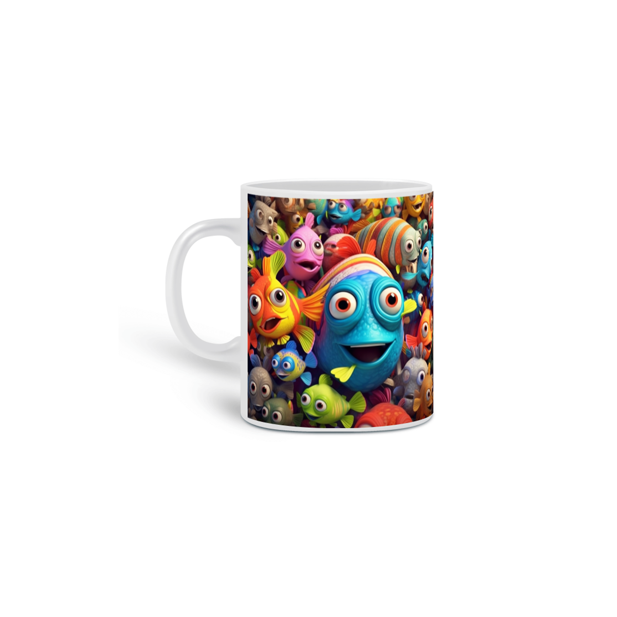 Nome do produto: Caneca Branca - Peixe 3D