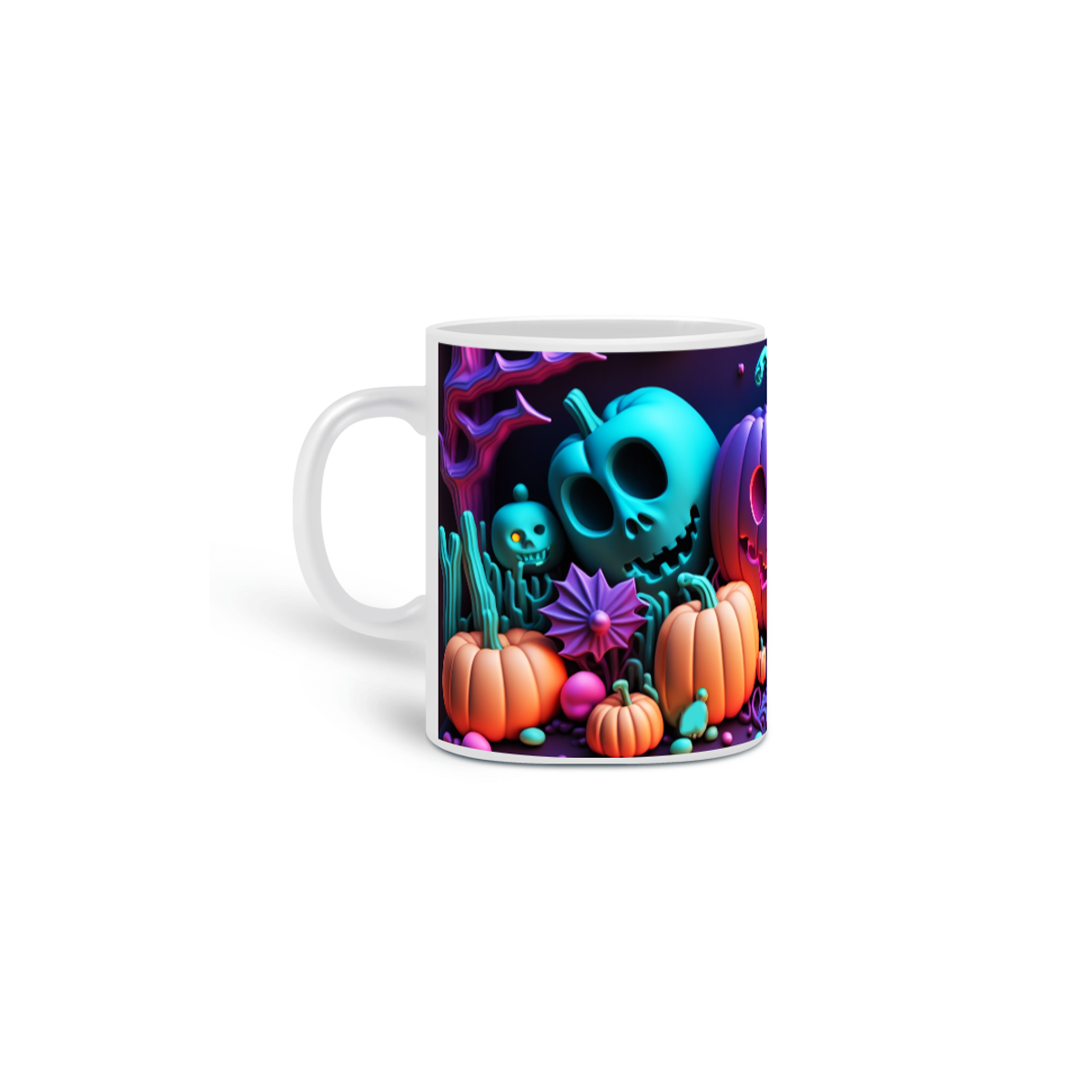 Nome do produto: Caneca Branca - Halloween 3D