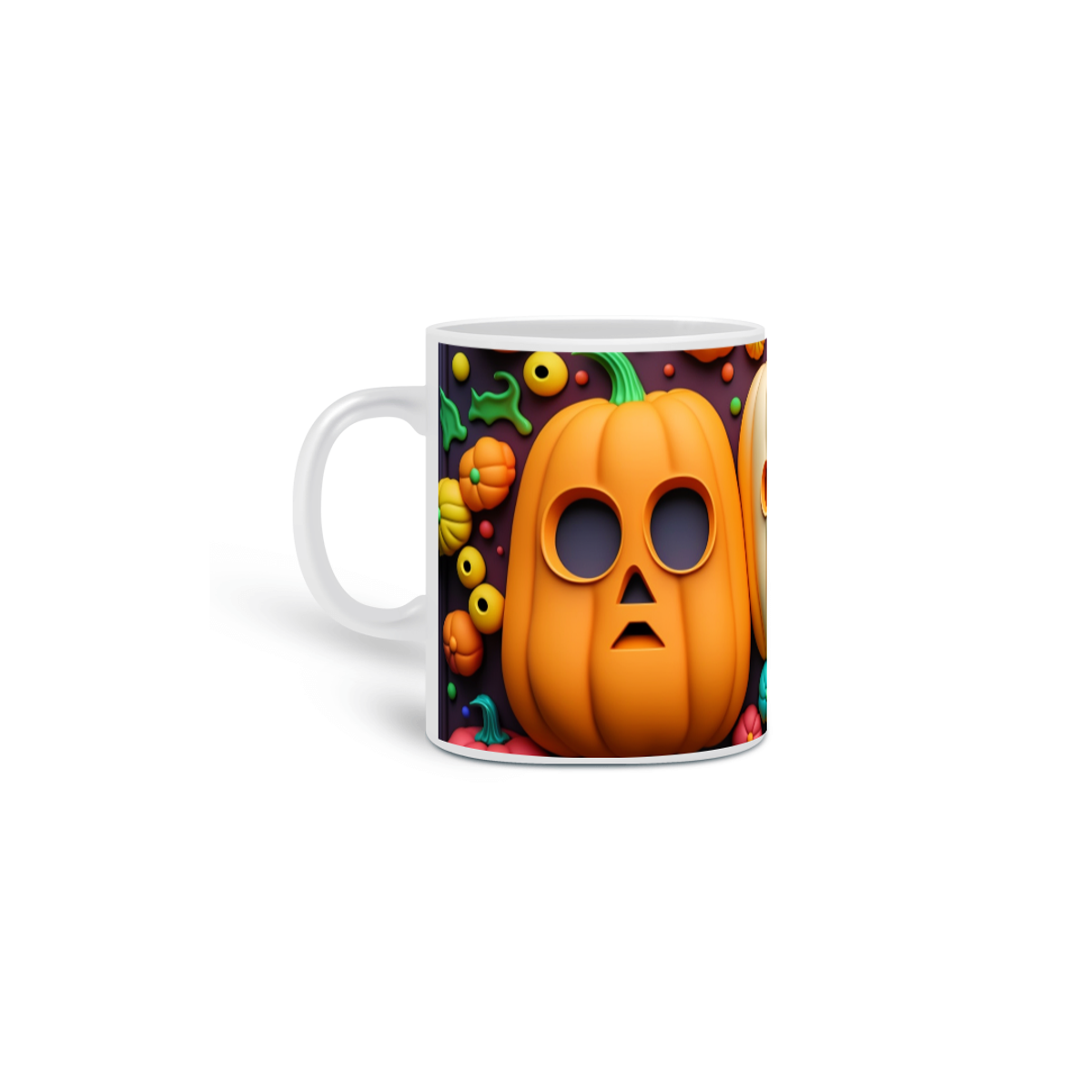 Nome do produto: Caneca Branca - Halloween 3D