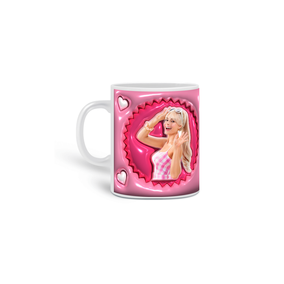 Caneca Branca - Barbie 3D 