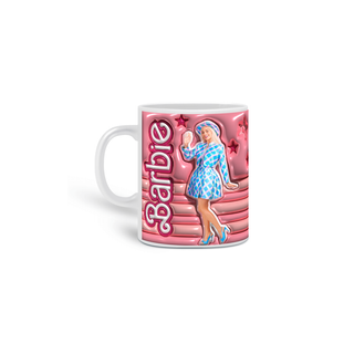 Caneca Branca - Barbie 3D 