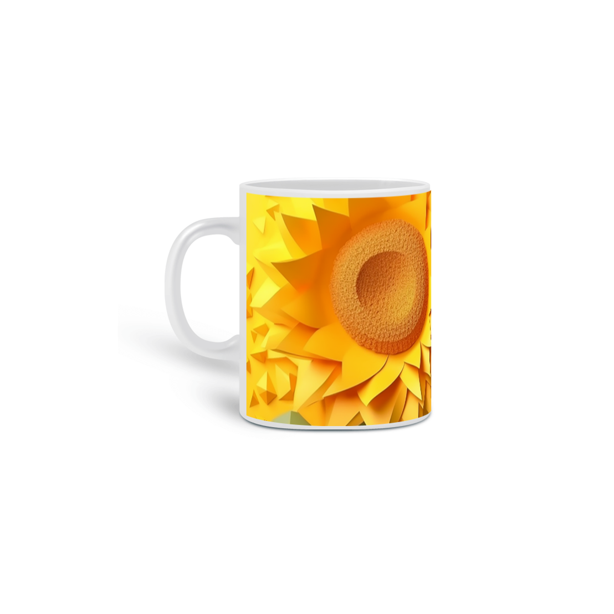 Nome do produto: Caneca Branca - Flores 3D 