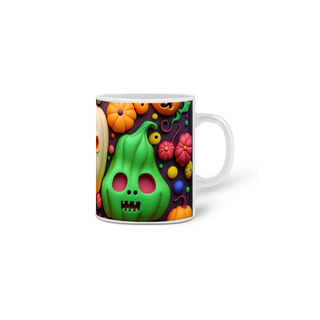 Nome do produtoCaneca Branca - Halloween 3D